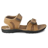 Aedee Men's Casual Velcro Sandals/Running Walking Dailywear Indoor Outdoor Floaters (FRB-SND1-Brown)-thumb1