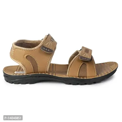 Aedee Men's Casual Velcro Sandals/Running Walking Dailywear Indoor Outdoor Floaters (FRB-SND1-Brown)-thumb2