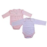 JSR New Born Baby Girls Long Sleeves Cotton Bodysuits/Rompers/Jumpsuits/onesies/Clothes/Tops/Dress ,Set of 2 (Multicolor5, 6-9 Months)-thumb2