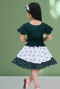 Stylish Green Cotton Blend Frocks For Girl-thumb1