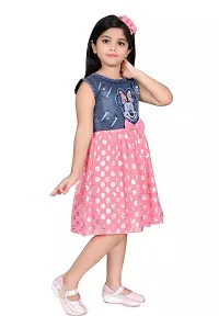 Stylish Pink Denim Frocks For Girl-thumb1