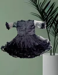 Stylish Black Cotton Blend Frocks For Girl-thumb1