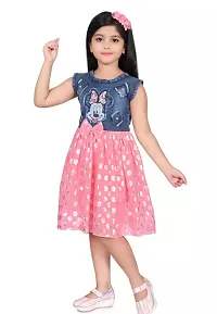 Stylish Pink Denim Frocks For Girl-thumb2