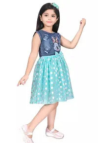 Stylish Blue Denim Frocks For Girl-thumb1