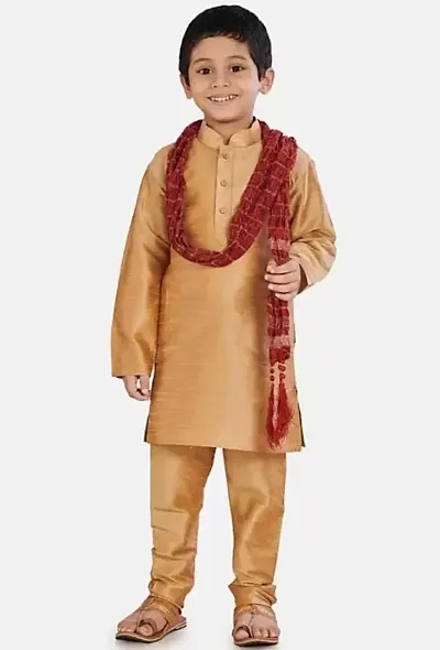 Cotton Blend Banarasi Silk kurta pyjama with Dupatta