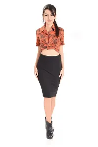 VAU FASHION | Pencil Skirt | Formal Pencil Skirt | Stretchable Skirt | Short Skirt | Pencil Skirt Compo Set Black-thumb3