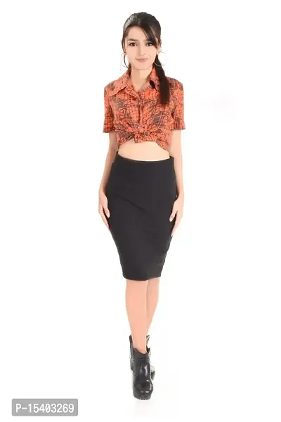 VAU FASHION | Pencil Skirt | Formal Pencil Skirt | Stretchable Skirt | Short Skirt | Pencil Skirt Compo Set Black-thumb4