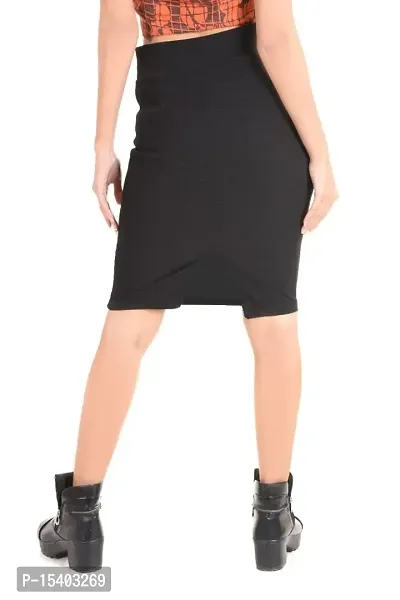 VAU FASHION | Pencil Skirt | Formal Pencil Skirt | Stretchable Skirt | Short Skirt | Pencil Skirt Compo Set Black-thumb2