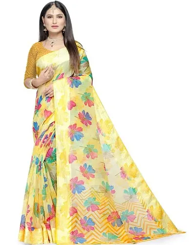 Stylish Crepe Saree With Blouse Piece For Women