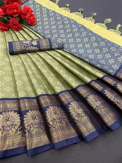 Elegant Art Silk Saree with Blouse piece 