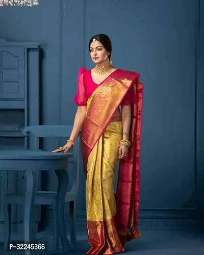 Elegant Maroon Art Silk Saree with Blouse piece For Women-thumb0