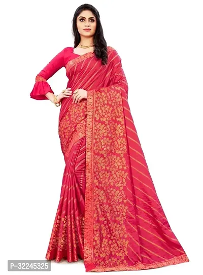 Elegant Red Art Silk Saree with Blouse piece For Women