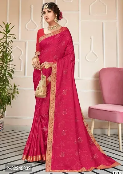 Elegant Red Art Silk Saree with Blouse piece For Women-thumb0