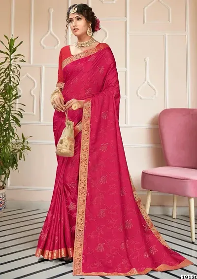 Dola Silk Embroiderd Saree with Blouse piece