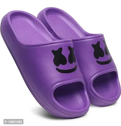 Stylish EVA Purple Printed Slippers For Women-thumb0