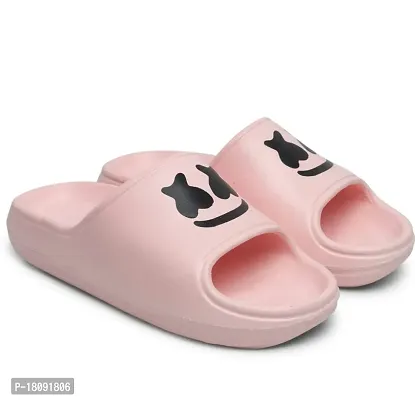 Stylish EVA Pink Printed Slippers For Women-thumb0