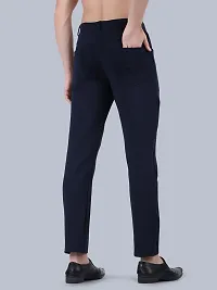 Men Casual Chinos Trouser in Cotton Stretch | navy blue color-thumb1