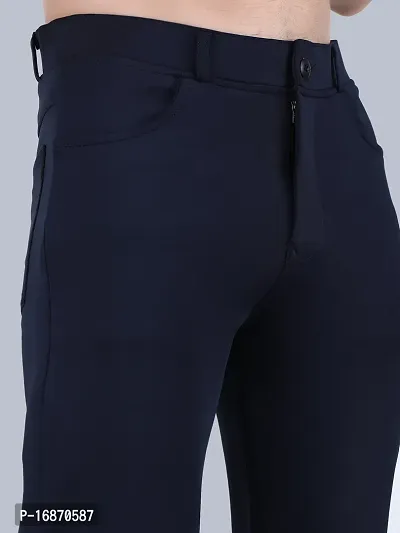 Men Casual Chinos Trouser in Cotton Stretch | navy blue color-thumb4