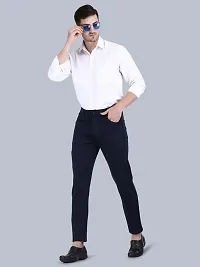 Men Casual Chinos Trouser in Cotton Stretch | navy blue color-thumb2