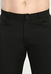 Men Casual Chinos Trouser in Cotton Stretch.| Black color-thumb1