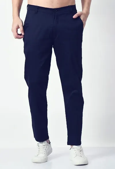 Classic Solid Casual Trouser For Men