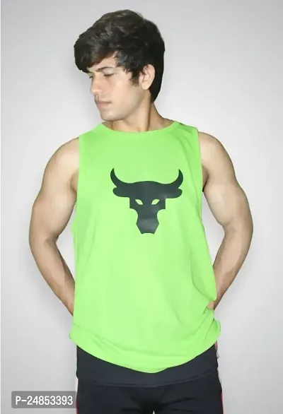Gym Vest for Men Neon Color Bull Printed Sando-thumb0