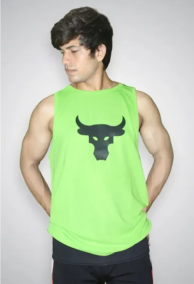 Gym Vest for Men Neon Color Bull Printed Sando