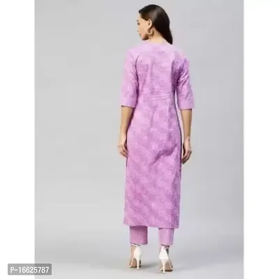 DWISHA DESIGNER Cotton Blend 3/4th Sleeves Print Kurta and Pant Set for Women-thumb4