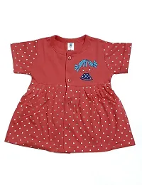 Funny Bear 100% Cotton Baby Girls Casual Frock(Pack of 2)-thumb2