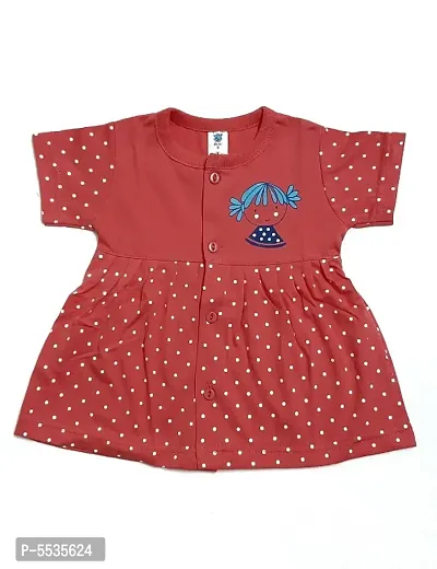 Funny Bear 100% Cotton Baby Girls Casual Frock(Pack of 2)-thumb3