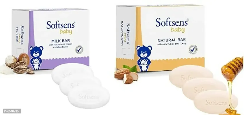 Softsens baby MILK BAR 300g+Softsens baby NATURAL BAR 300g-thumb0