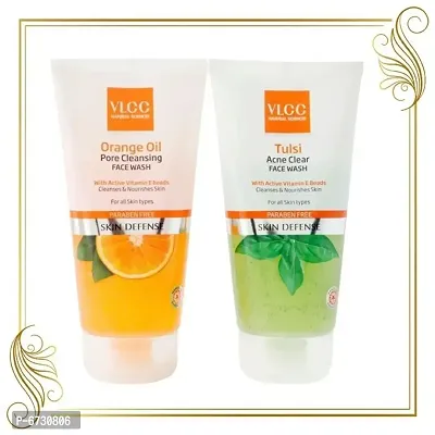 VLCC Tulsi Face Wash (150 ml) + Orange Oil Face Wash (150 ml)