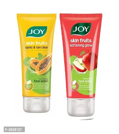JOY Skin Fruits Spots  Tan Clear Papaya 100ml + Softening Glow Apple Face Wash 100ml