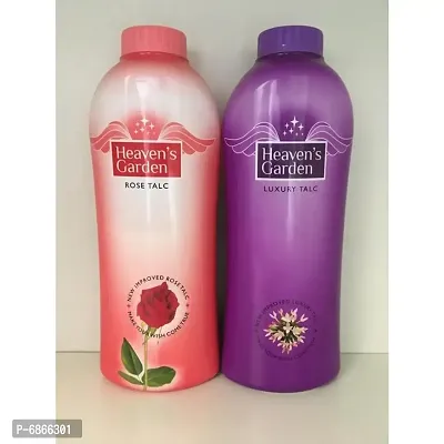 HEAVENS GARDEN ROSE TALC 300g + LUXURY TALC 300g Talcum Powder