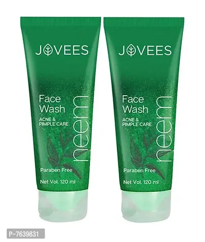 JOVEES Neem Face Wash (120ml*2) Acne  Pimple Care