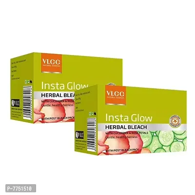 VLCC Insta Glow Herbal Bleach (30g*2) With Cucumber &amp; Rose Petals