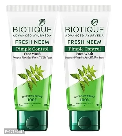 BIOTIQUE FRESH NEEM Pimple Control Face Wash (100ml*2)