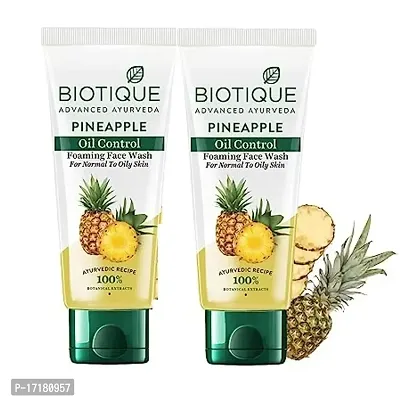 BIOTIQUE PINEAPPLE Oil Control Foaming Face Wash (100ml*2)