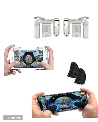 Mobile Gaming Trigger Whit Finger Sleeve For Pubg Bgmi Cod Free Fire-thumb0