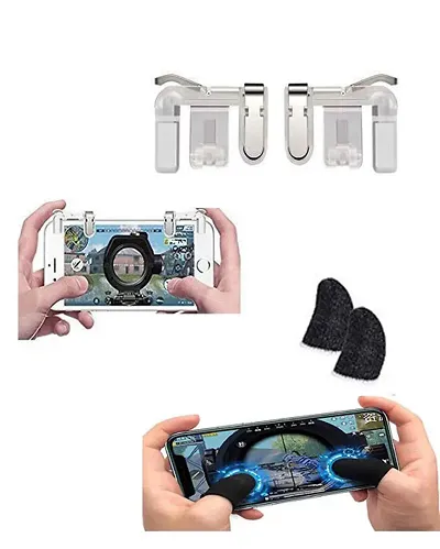 Mobile Gaming Trigger  Whit Finger Sleeve, For PUBG, BGMI,COD, FREE FIRE
