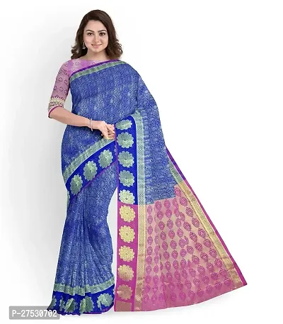 Beautiful Satin Saree With Blouse Piece For Women-thumb0