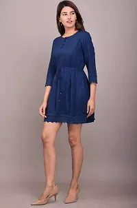 Beautiful Rayon Blue Dress for Women-thumb1