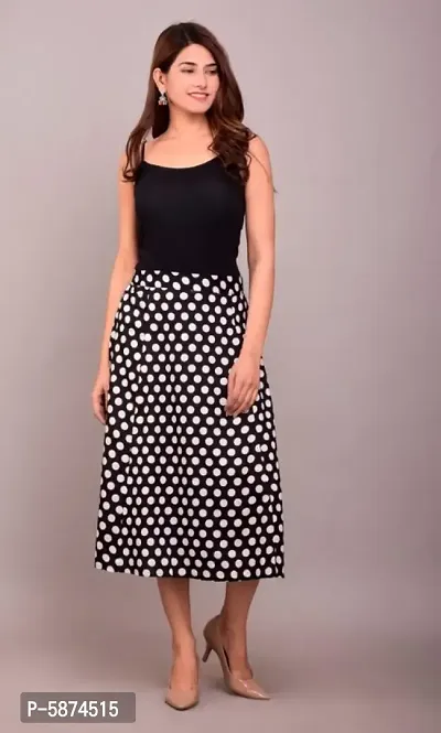 Polka dots black women western skirt