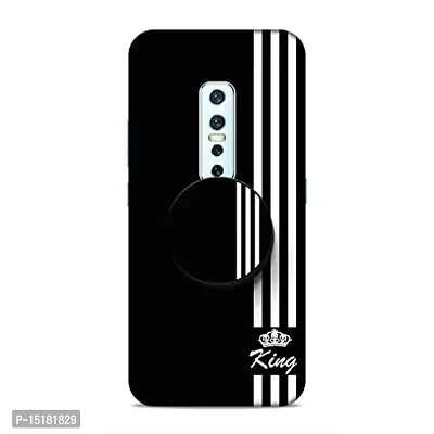 Screaming Ranngers Designer Printed Hard Plastic Matt Finish Mobile Case Back Cover with Mobile Holder for Vivo V17 Pro (King/Couple/Queen)-thumb0