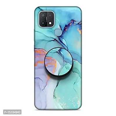 Screaming Ranngers Designer Printed Hard Matt Finish Mobile Case Back Cover with Mobile Holder for Oppo A15 / A15S (Marble/Multicolour/Pattern)-thumb0