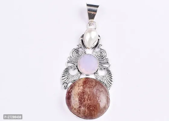Shimmering Brown German Silver Pendant For Women-thumb0