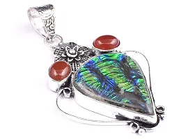 Shimmering Multicoloured German Silver Pendant For Women-thumb1