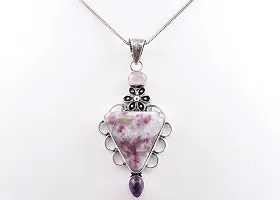 Shimmering Multicoloured German Silver Pendant For Women-thumb3