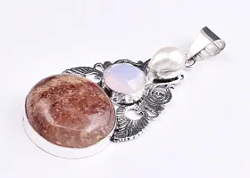 Shimmering Brown German Silver Pendant For Women-thumb2
