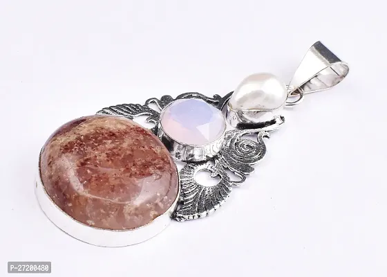 Shimmering Brown German Silver Pendant For Women-thumb3